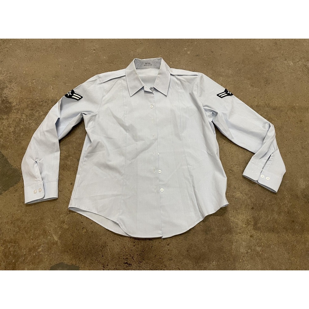 Vintage Martin Manufacturing Button Up Shirt‎ Womens 16 RLS Blue USAF Uniform